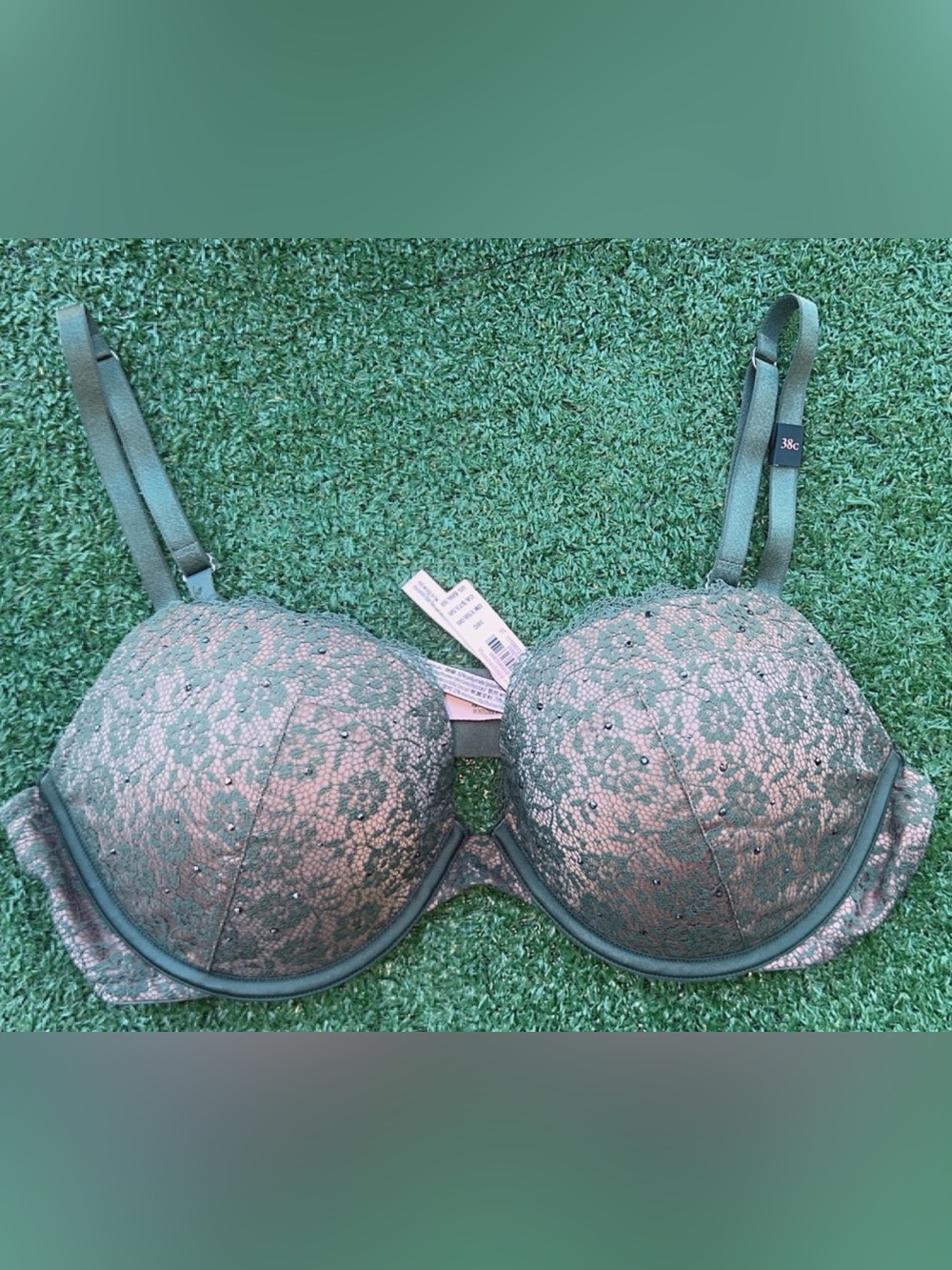 Victoria's Secret Olive Green Lace Push-Up Bra